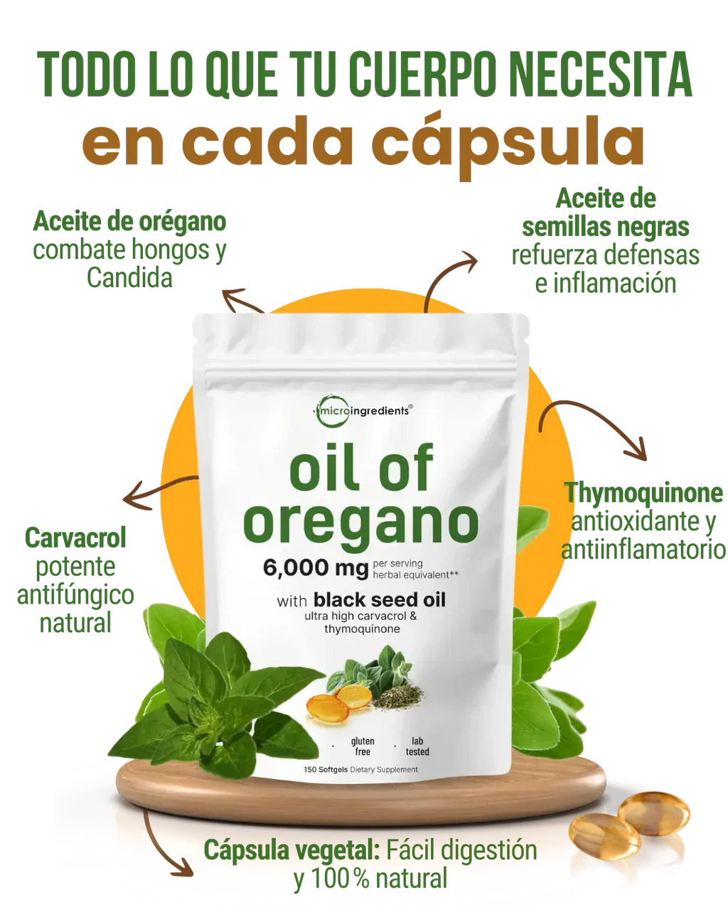 OIL OF OREGANO® |Cápsula Blanda Natural| Refuerza tus Defensas y Protege tu Sistema Inmune