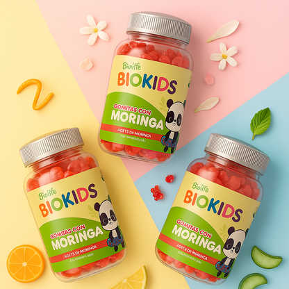 Biokids Moringa® |Defensas, energía y concentración para el crecimiento de tus hijos|